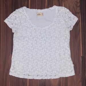 HOLLISTER mesh-floral top
